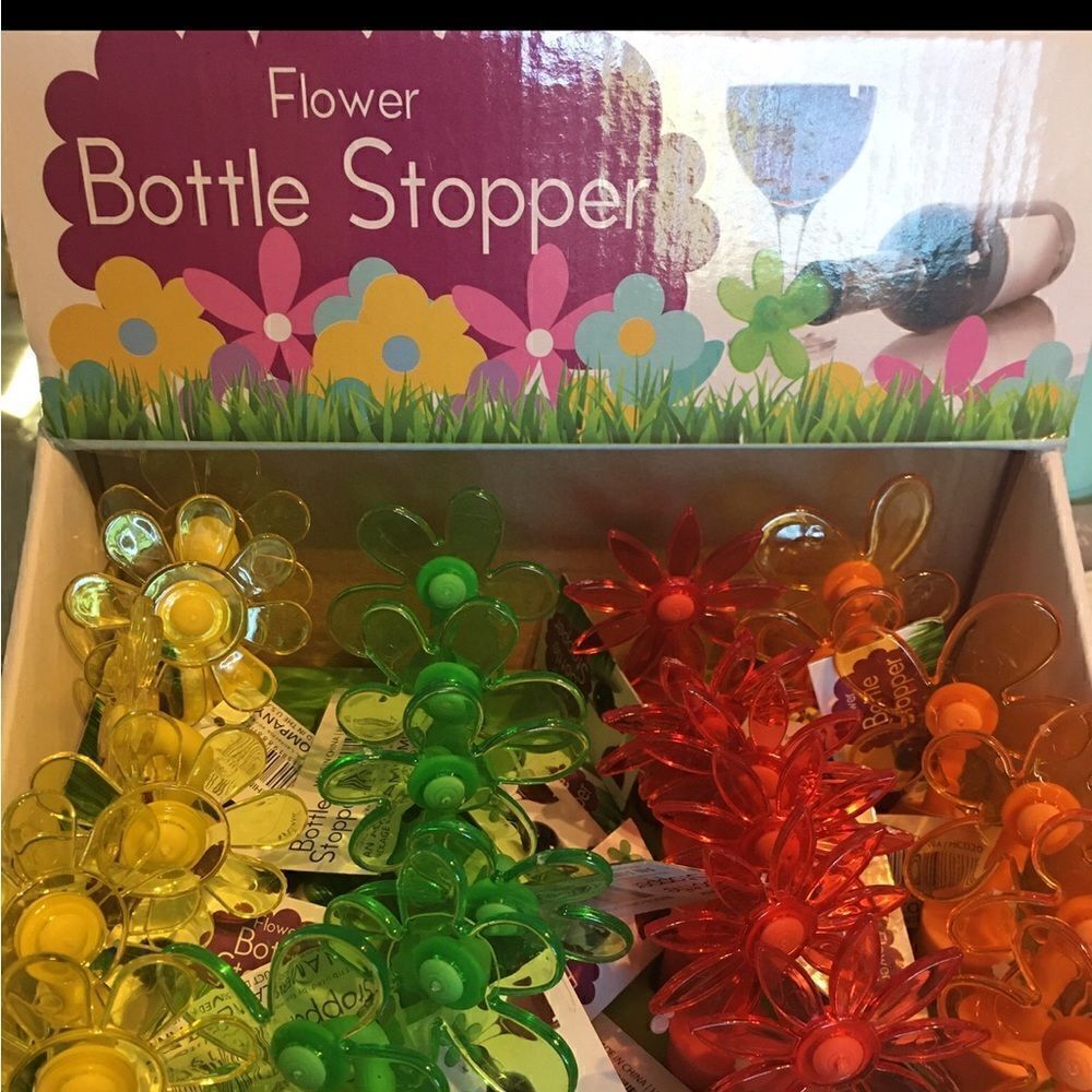 Flower wine cork bottle stopper set